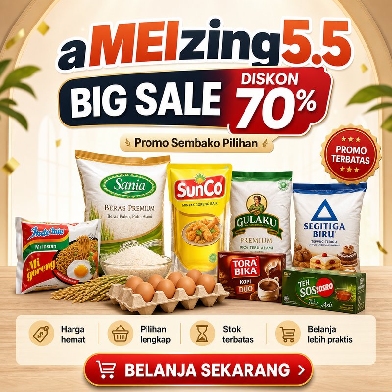 Ameizing 5 5 big sale diskon 70 — dibuat dengan AI generate gambar gAdtra