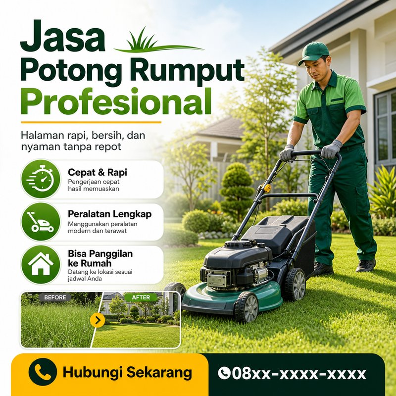 Tukang potong rumput — dibuat dengan AI generate gambar gAdtra